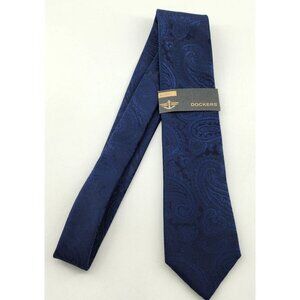NEW Dockers Blue Paisley Hand Made Neck Tie 100%‎ Polyester